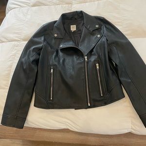 Girls black faux leather jacket